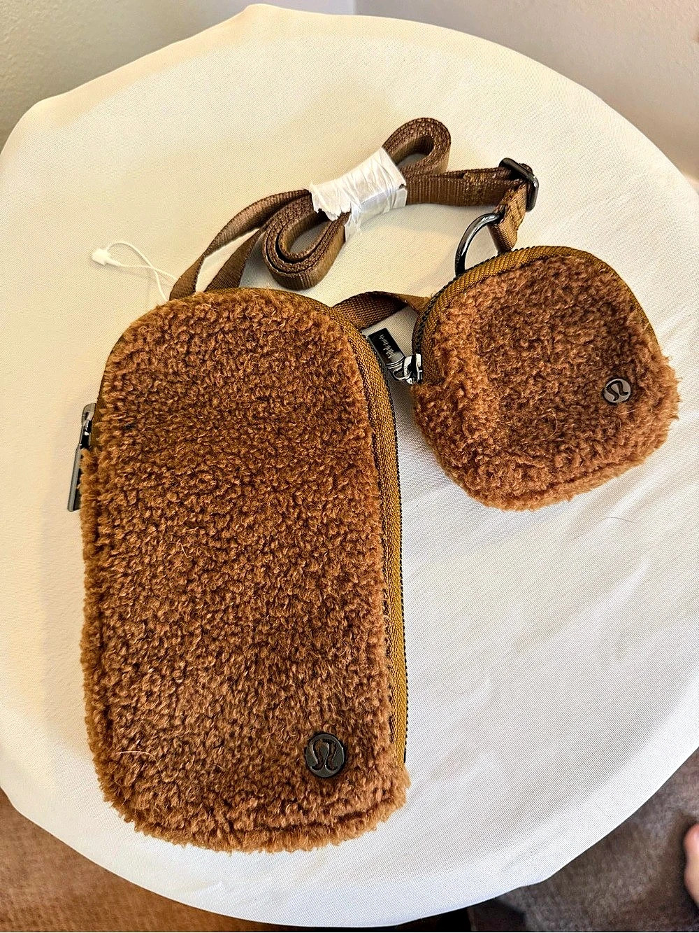 lululemon Brown Sherpa Crossbody Bag Like New